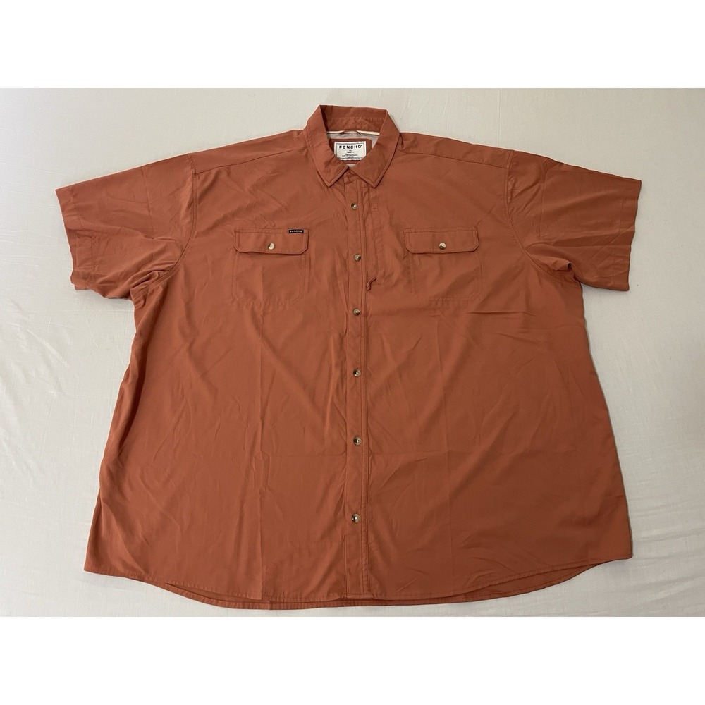 The Smokey Poncho Outdoor Button Up Short Sleeve Reg Fit Shirt Magnetic 3XL